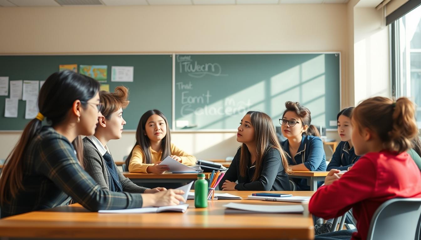 Student using a study guide to organize academic notes